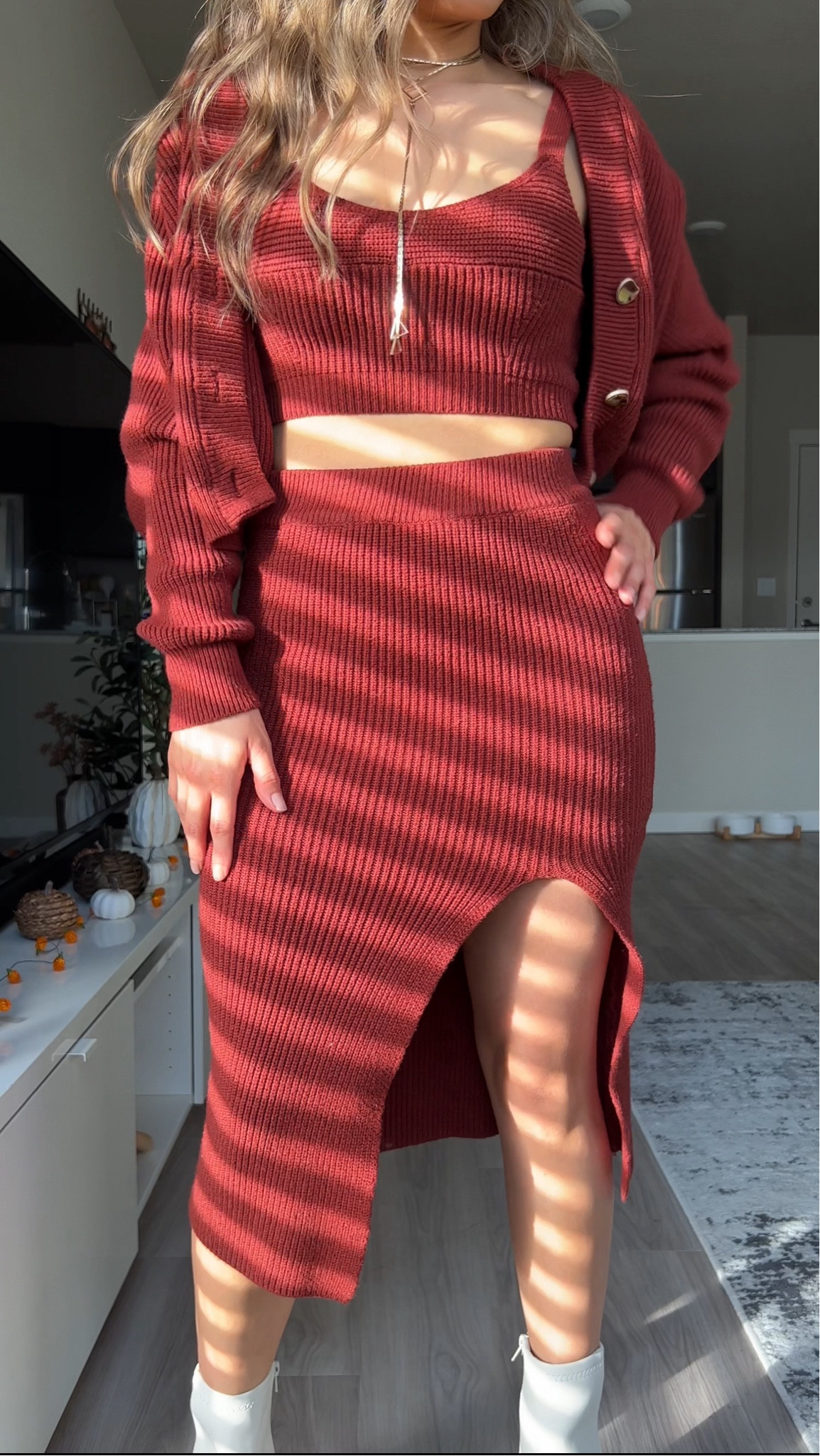 3 piece sweater dress 🤎✨

Matching set is sold out but I still linked it and similar options 🫶🏽

#LTKHoliday #LTKfindsunder100 #LTKstyletip