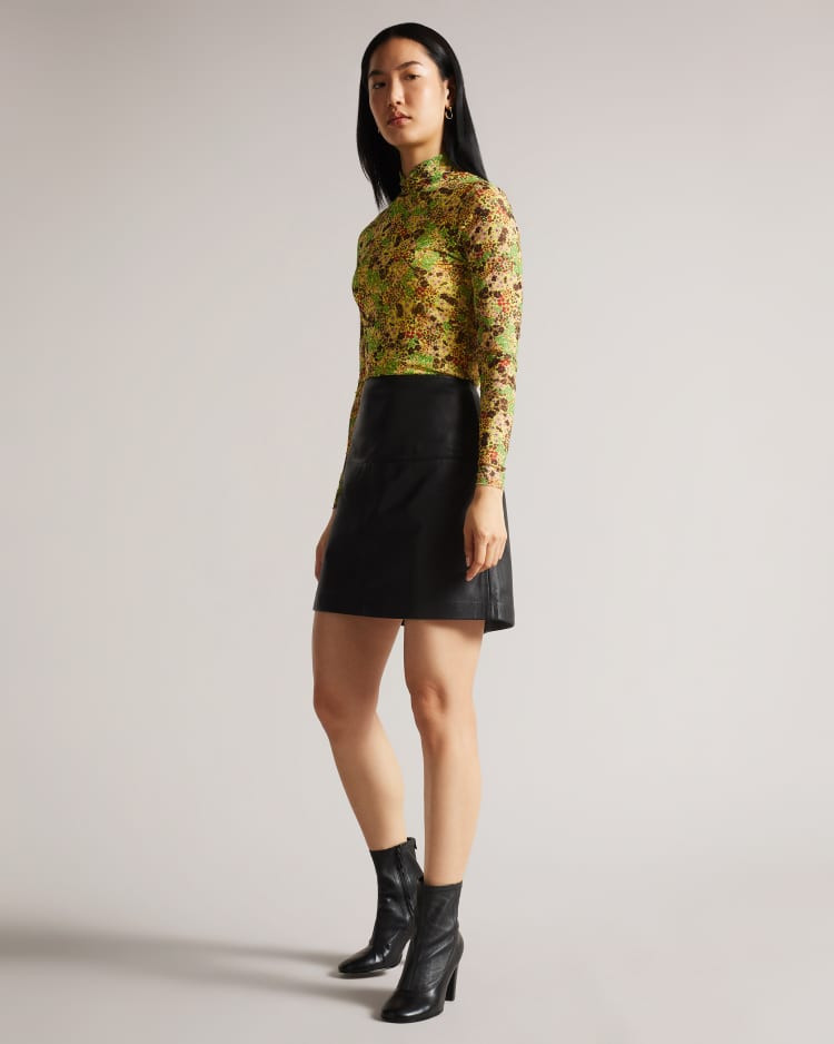 A-Line Leather Mini Skirt | Ted Baker (UK)