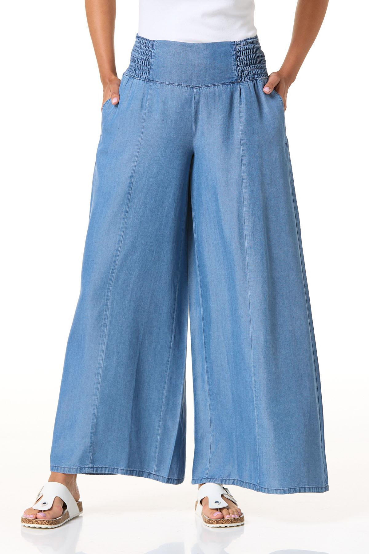 Smocked Waist Chambray Pants | Cato Fashions