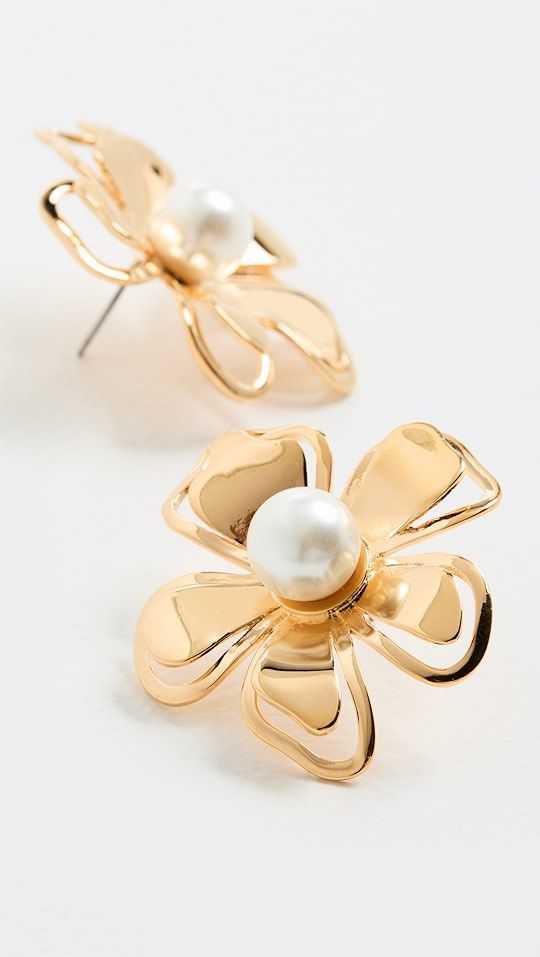 Lele Sadoughi Pearl Azalea Button Earrings | SHOPBOP | Shopbop