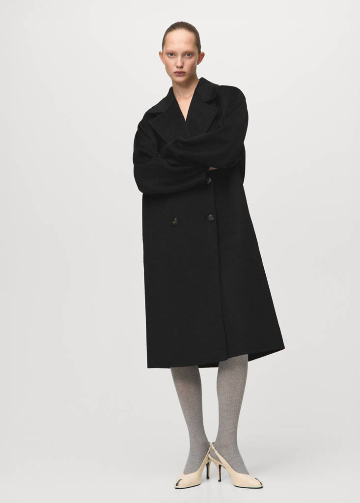 Handmade oversized wool coat black - Woman - M - MANGO | Mango (US/MX/AU)