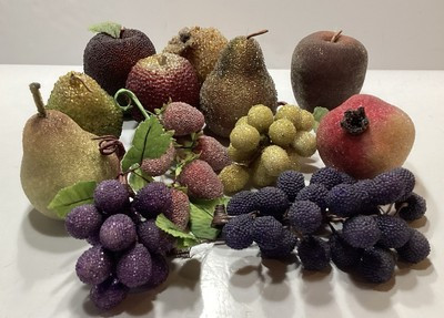 Lot Of 12 Vintage Sugar Bead Fruit Apple, Pear, Strawberry, Grapes, Etc. | eBay US