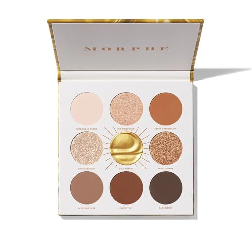 Morphe Rich & Foiled Artistry Palette - Foil-Effect Eyeshadow Palette with Matte, Shimmer & Foil Finishes - Brown & Gold Eyeshadow with Luminous Payoff - Gold Seeker (0.35 oz) | Amazon (US)