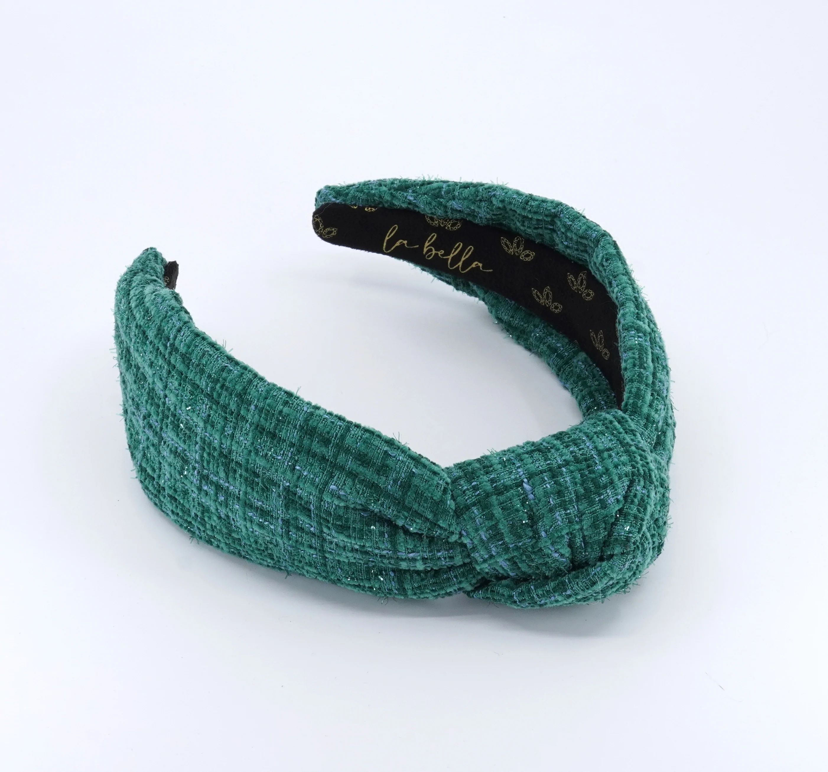 Mistletoe Green Shimmer Tweed Headband | La Bella Shop