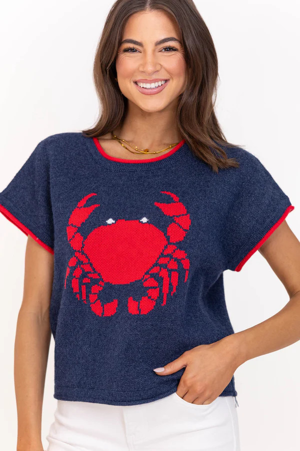 Daily Edit Navy Crab Sweater | The Mint Julep Boutique