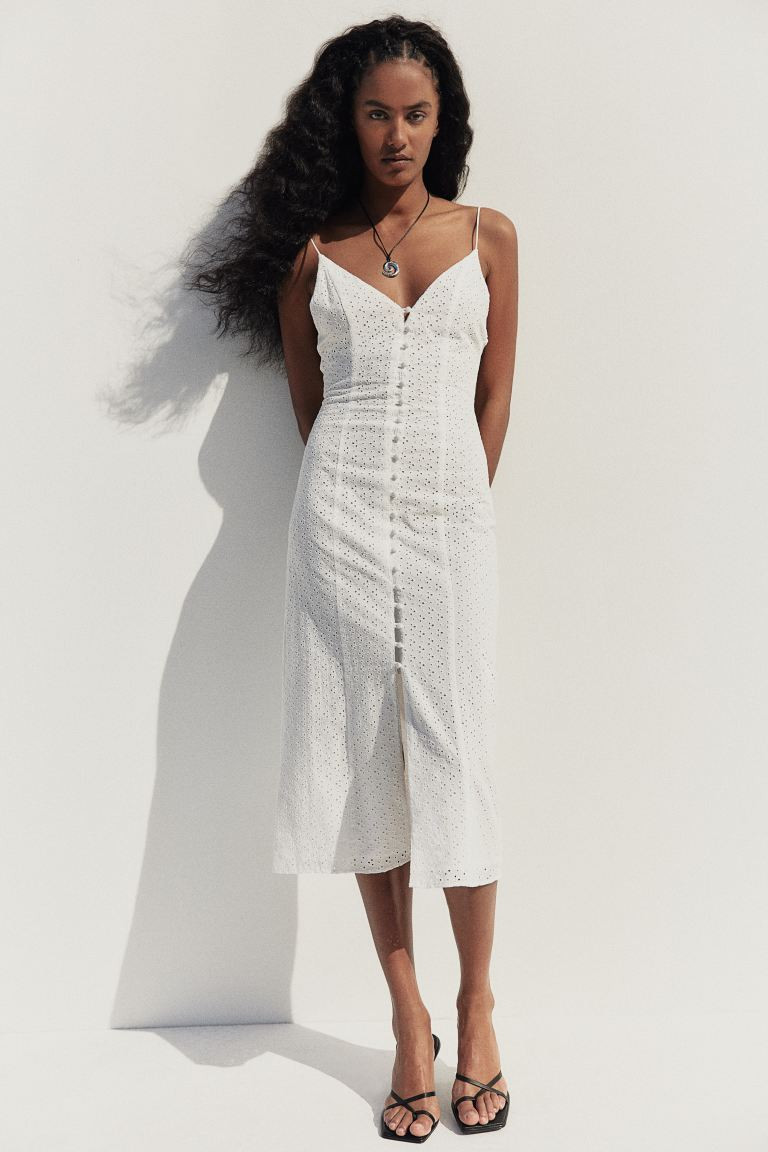 Button-front Eyelet Embroidery Dress | H&M (US + CA)