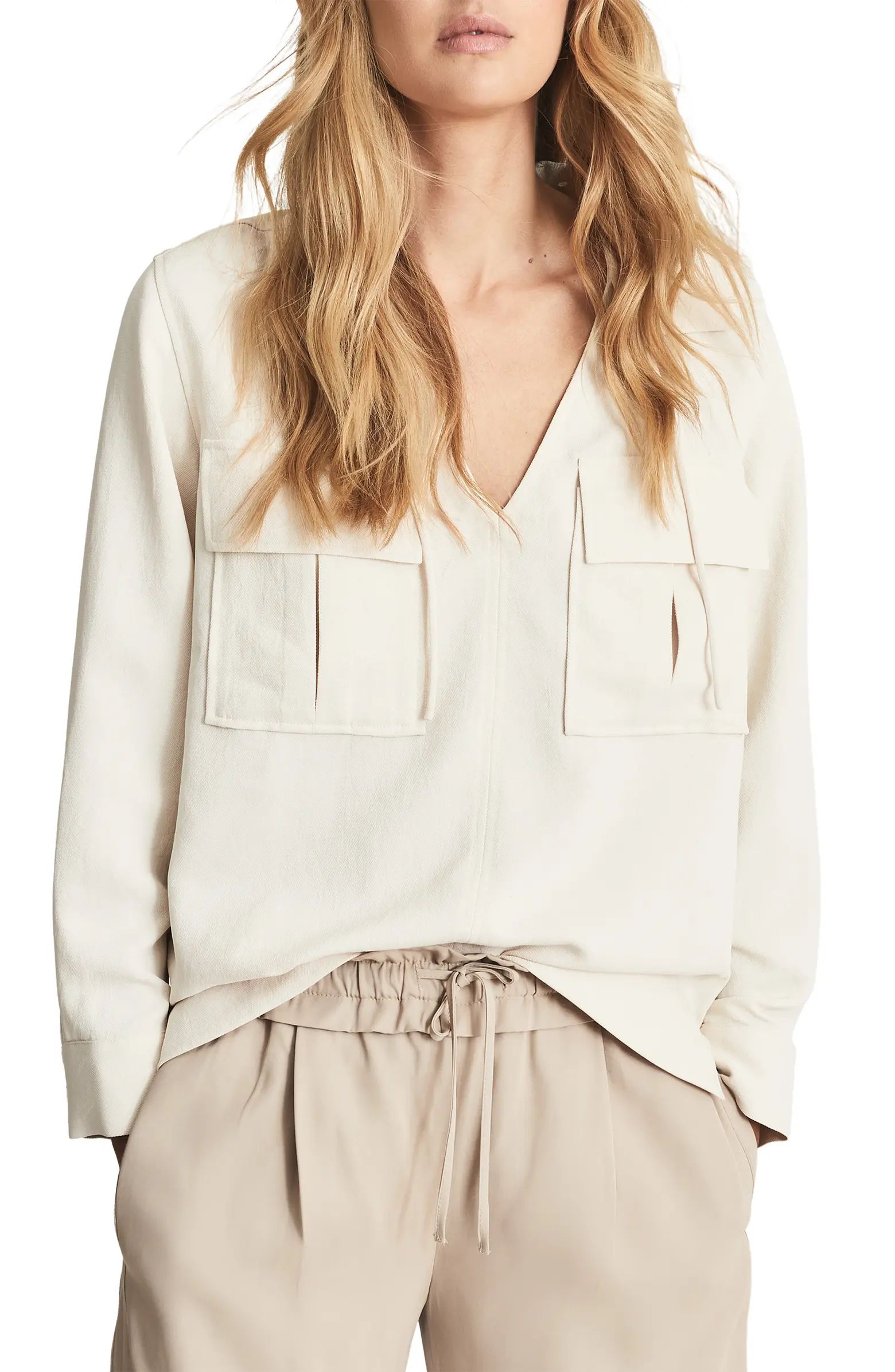 Reiss Fleur Tie Neck Top | Nordstrom | Nordstrom