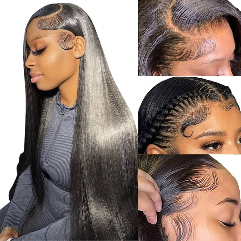 Straight Lace Front Wigs Human Hair 180% Density 13x4 HD Lace Front Wigs for Black Women 26inch P... | Amazon (US)