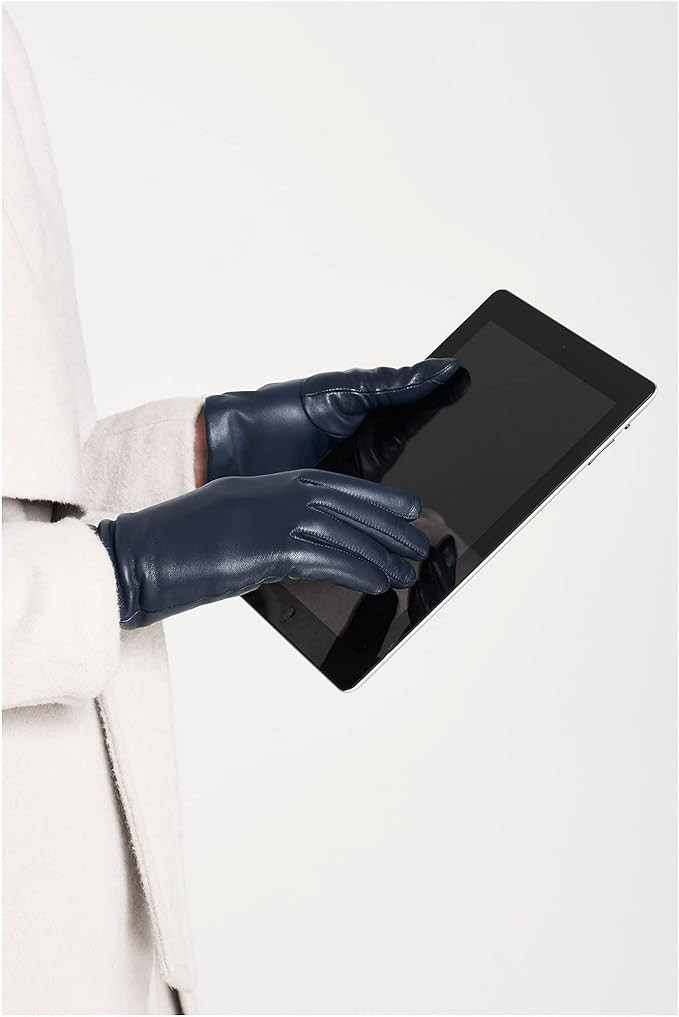 Lands' End Women's EZ Touch Screen Cashmere Lined Leather Gloves | Amazon (US)