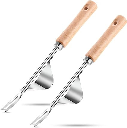 Abaooat Manual Weed Puller Tool for Garden Stainless Steel Weed Digger Fork with Wood Handle to R... | Amazon (US)