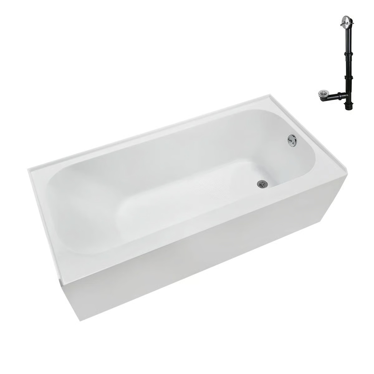 Streamline Bath Streamline 60 in. x 30 in. Acrylic Right-Hand Drain Alcove Bathtub in Glossy Whit... | Wayfair North America