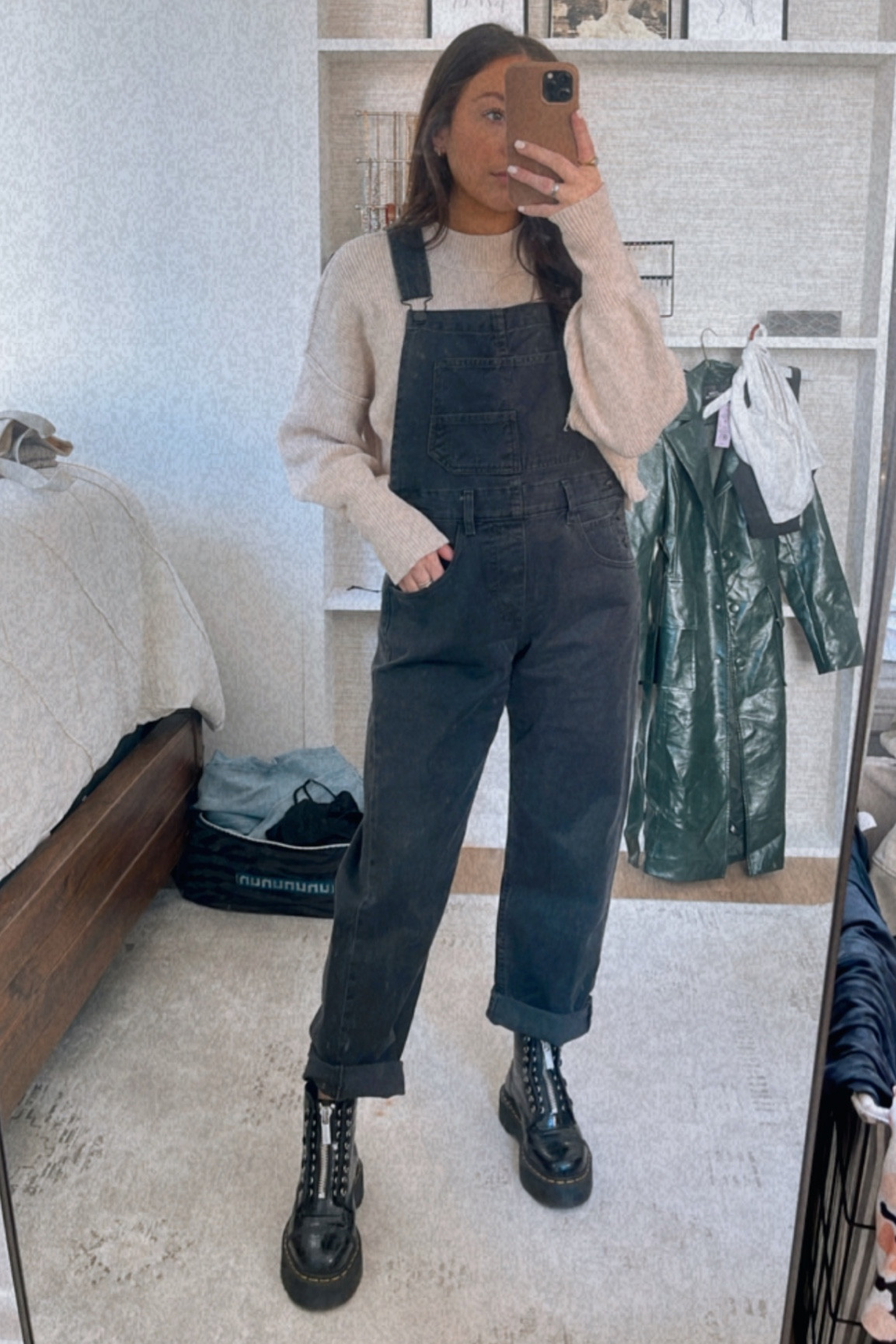 washed black denim overalls / crop easy street sweater / doc martens 

#LTKshoecrush #LTKFind #LTKstyletip
