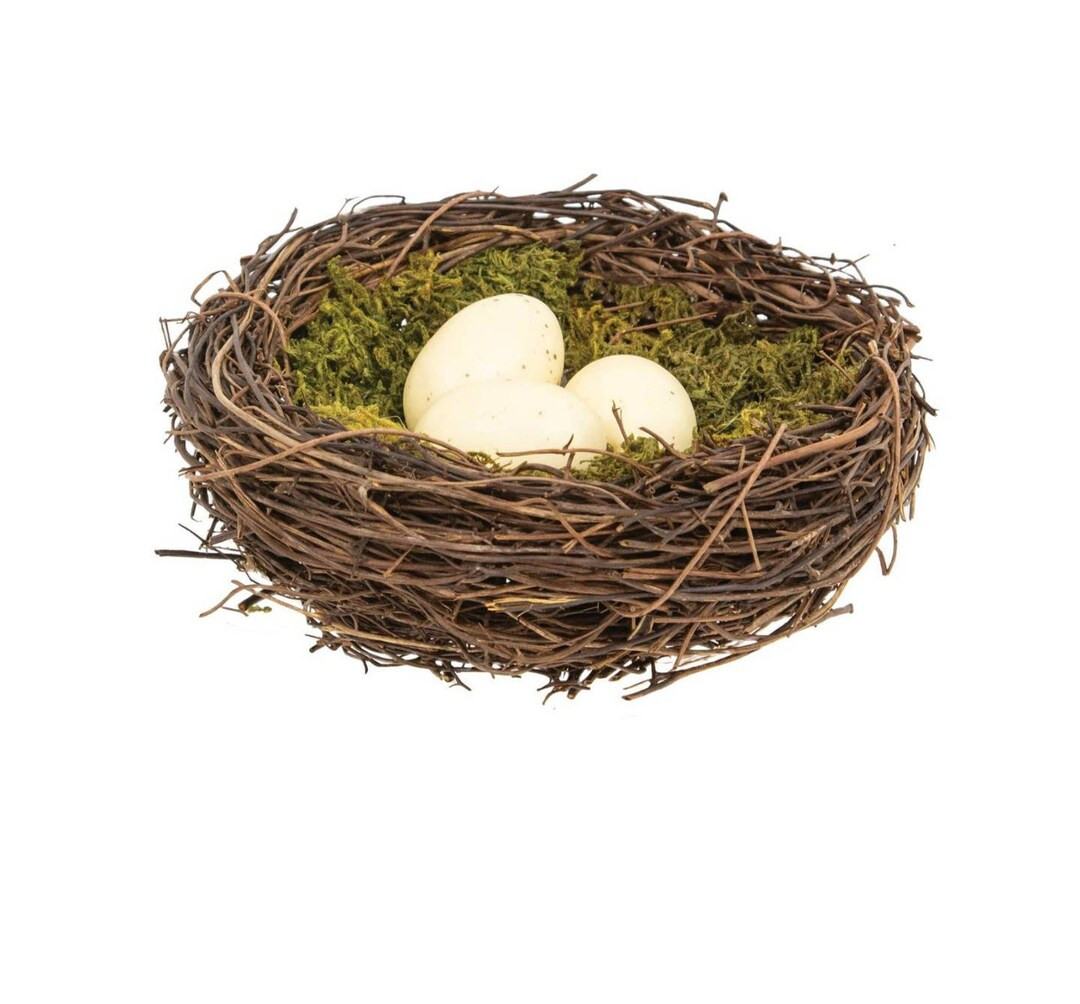 5-1/2" Artificial Vine & Moss Bird Nest Floral Decor Accent Spring Easter | Etsy (US)