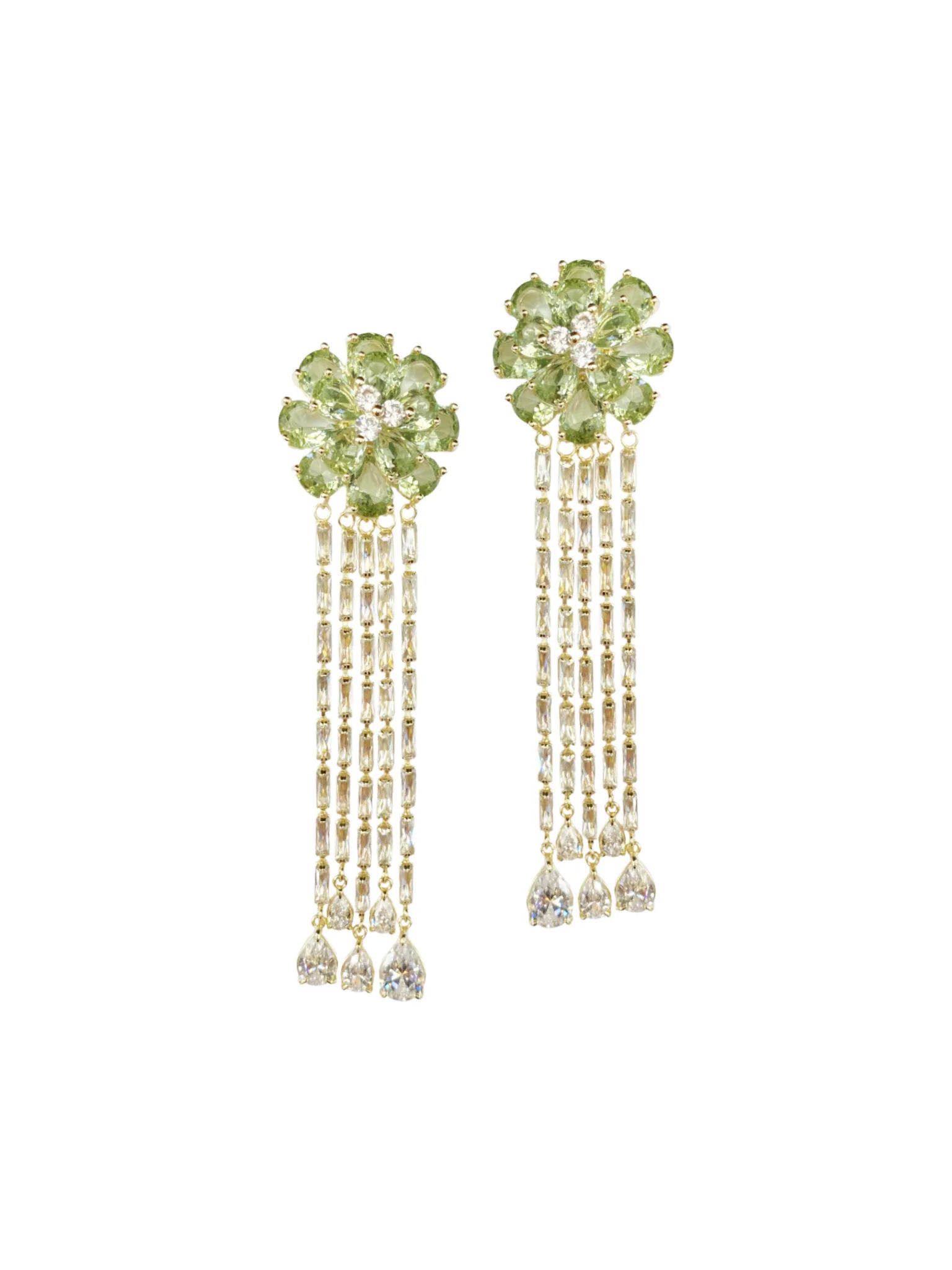 Sage Green Bouganvillea  + Embellished Tassels | Nicola Bathie Jewelry