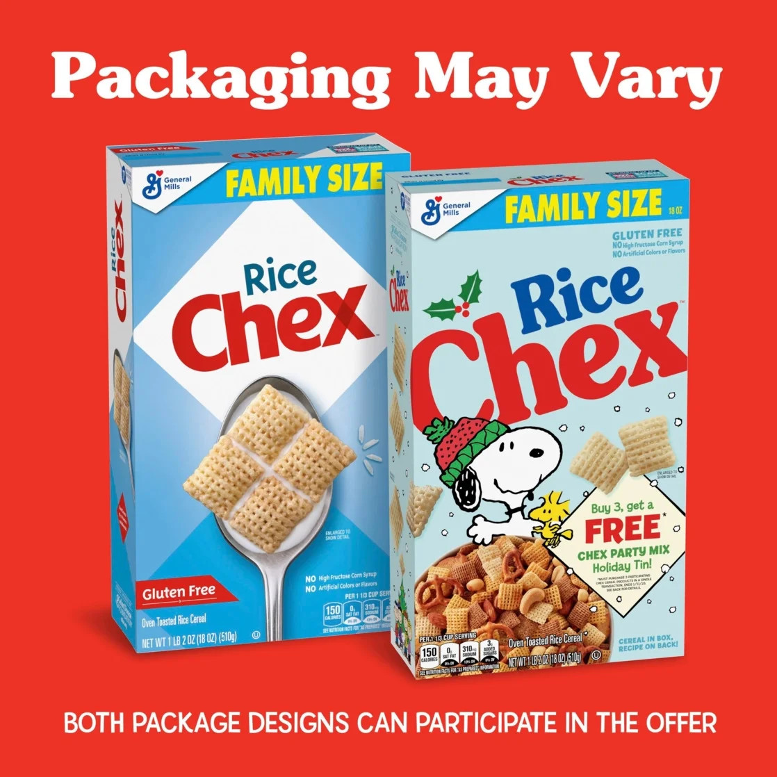 Rice Chex Gluten Free Breakfast Cereal, Homemade Chex Mix Ingredient, Family Size, 18 oz | Walmart (US)