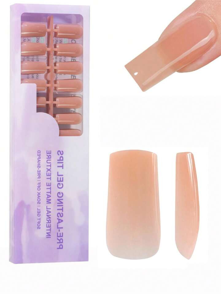 150pcs Brown Solid Color Gel Full Cover Stiletto & Square 3 In 1 Fake Nails, Suitable For Nail Ar... | SHEIN