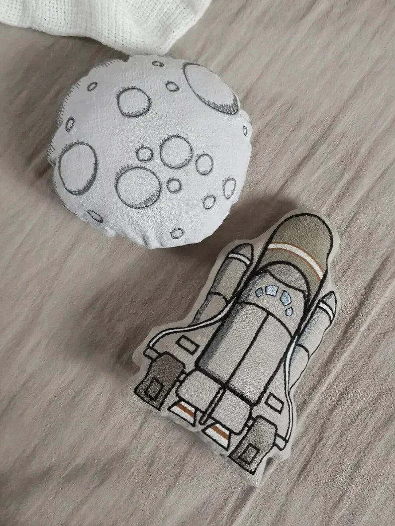 Small Spaceship Linen Pillow for a Boy's Room With a Space Theme, Space Shuttle Kids Cushion, Stu... | Etsy (US)