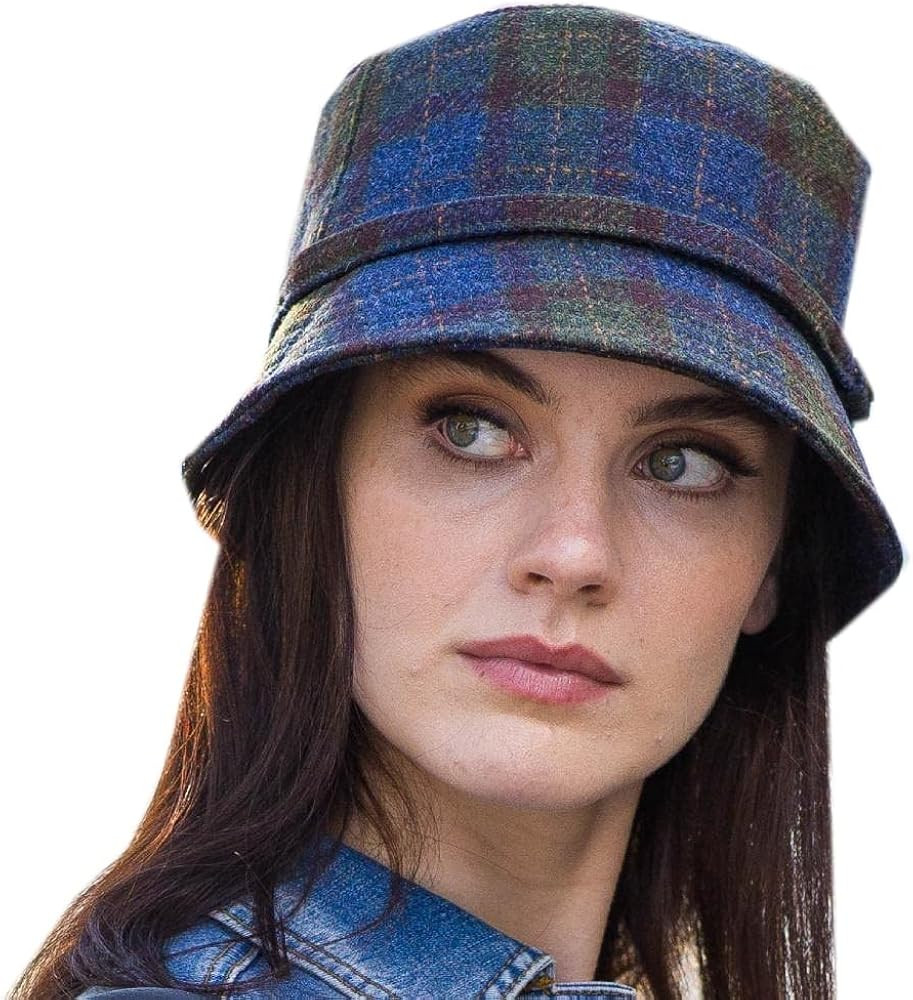 Ladies Irish Tweed Vintage Plaid Emily Hat Purple | Amazon (US)
