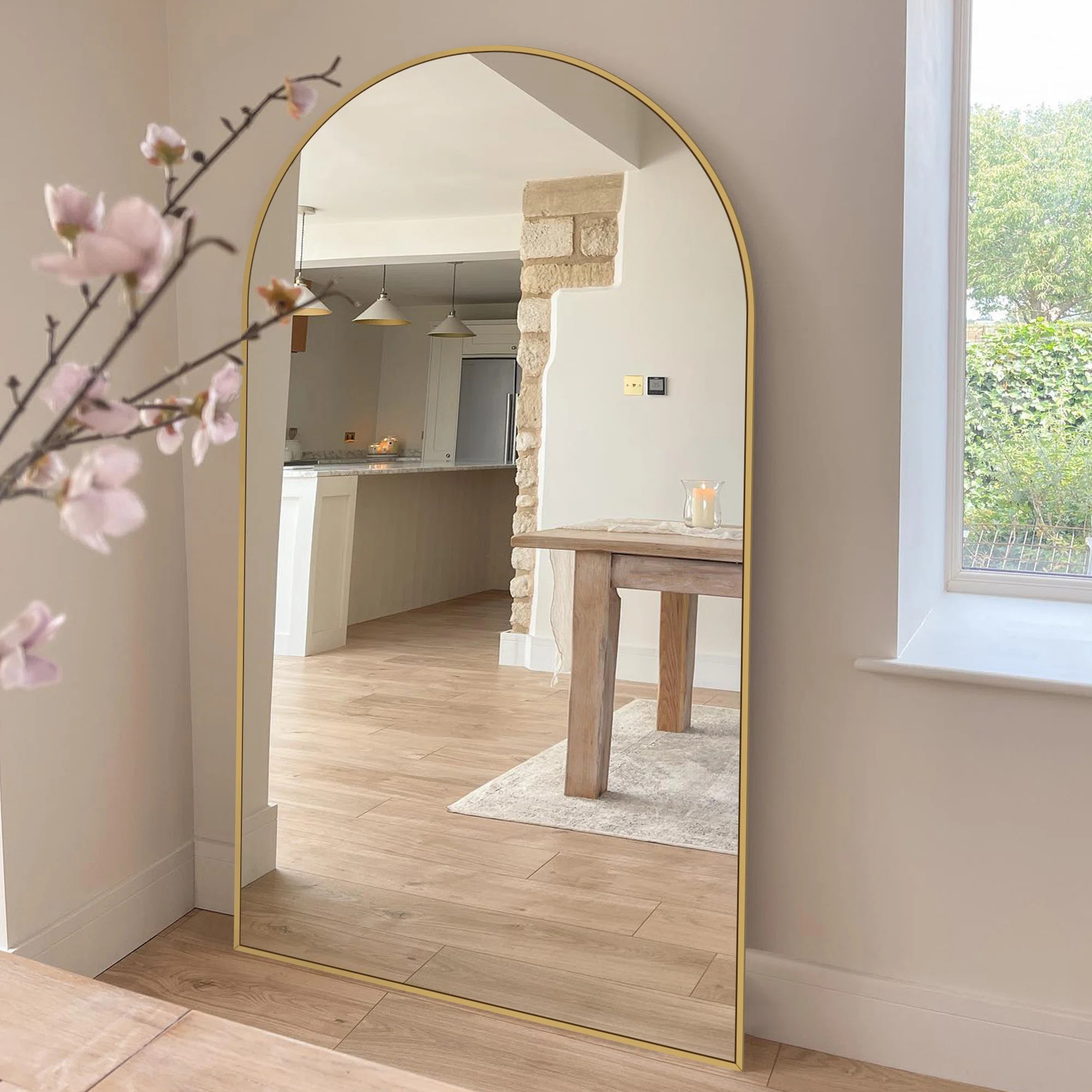 Large Arch Full Length Mirror with 3 Mounting Method | Wayfair North America