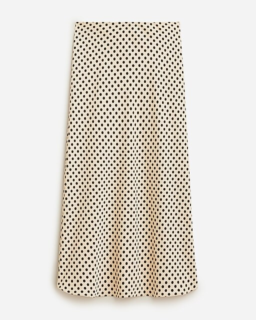 Gwyneth slip skirt in dot luster charmeuse | J. Crew US