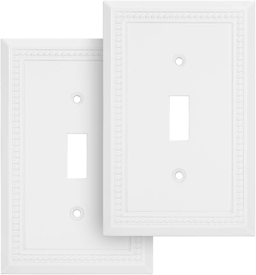 Henne Bery Sunken Pearls Heavy Duty Decorative Wall Plate Switch Plate Outlet Cover (Single Toggl... | Amazon (US)
