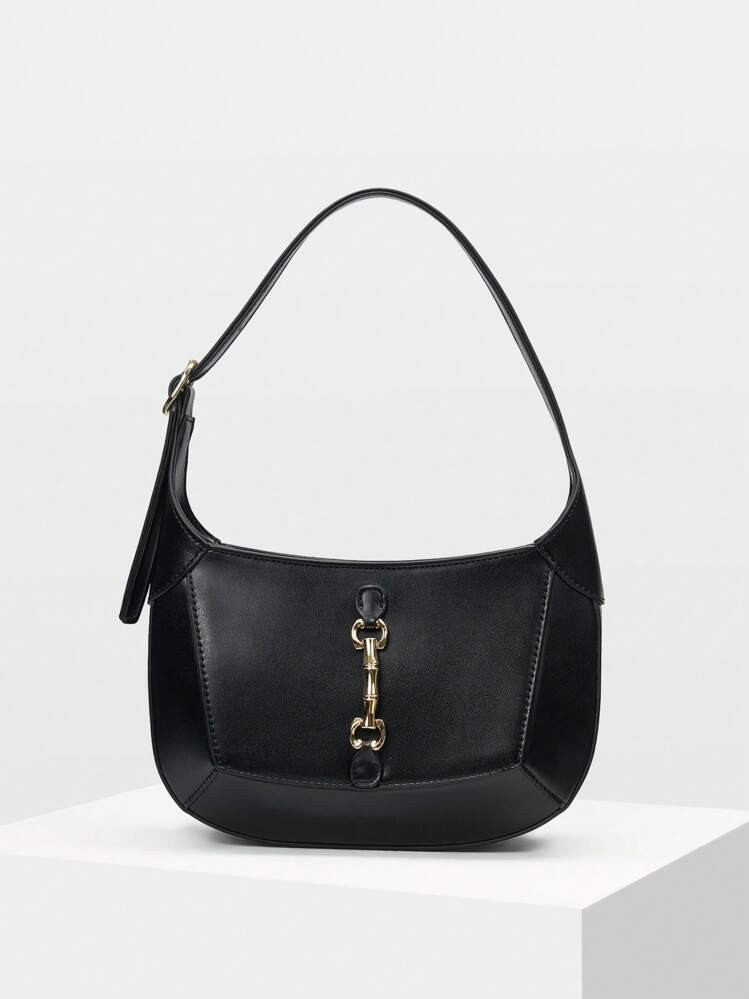 MOTF PREMIUM WOMEN'S COMMUTE METAL DECOR ZIPPER SHOULDER BAG | SHEIN USA | SHEIN