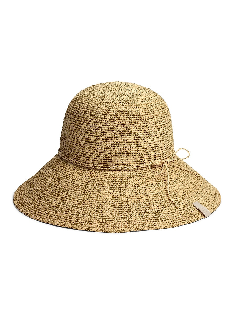 Women's Crocheted Raffia Bucket Hat - Natural - Size Small | Saks Fifth Avenue