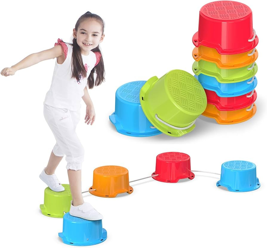 Special Supplies Balance Buckets Stepping Stones for Kids, 8 Pc. Set, Non-Slip Textured Surface a... | Amazon (US)