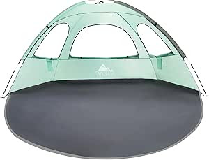 NXONE Beach Tent Sun Shade Shelter for 2-3 Person with UV Protection, Extended Floor, 3 Mesh Roll... | Amazon (US)