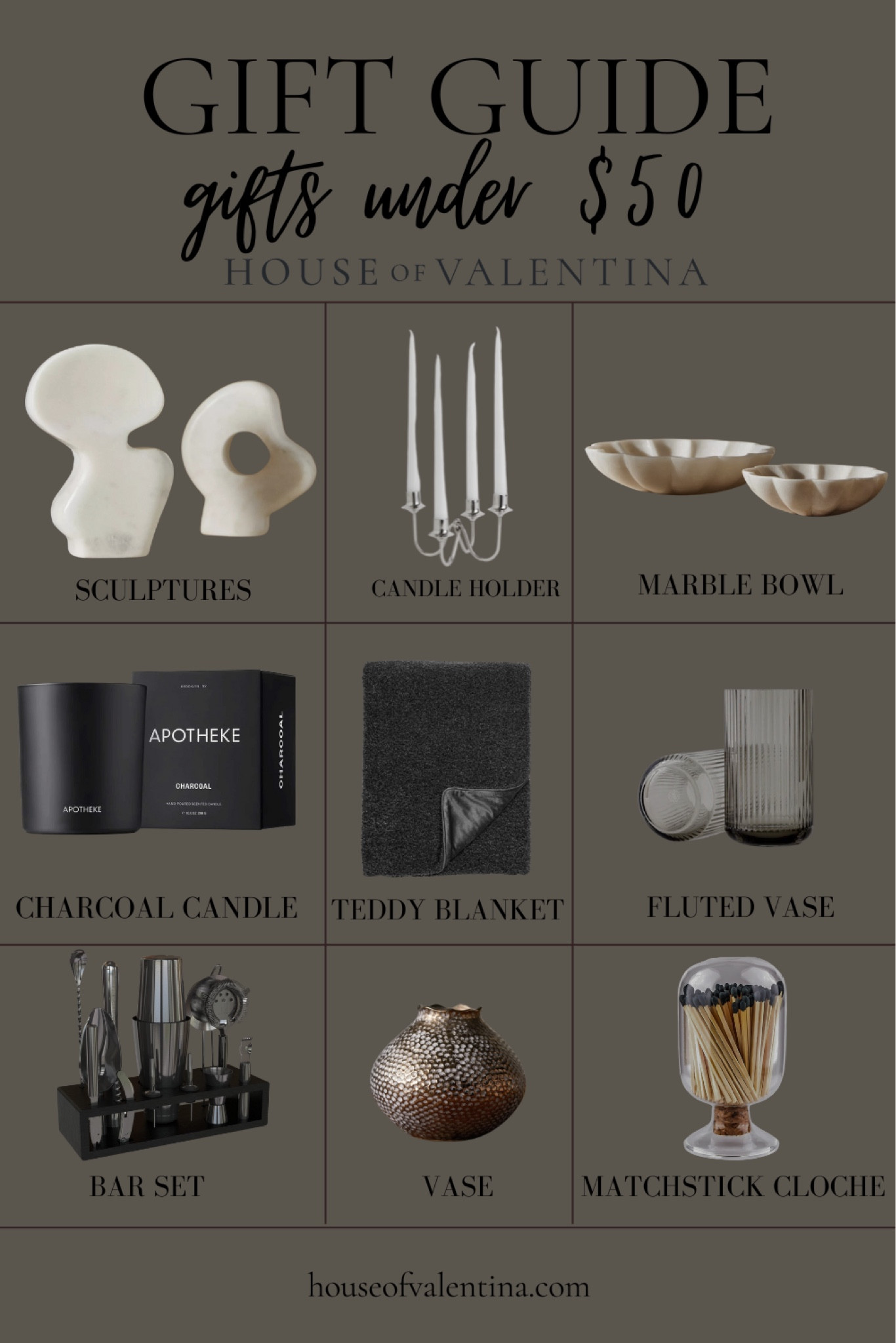 Gift guide for under $50! Our favorite unique, luxury items perfect for gift giving!

House of Valentina, luxury gifts, unique gifts

#LTKFindsUnder50 #LTKSeasonal #LTKGiftGuide