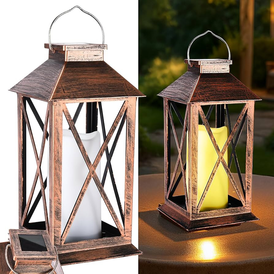 SteadyDoggie - Solar Lantern Waterproof - Decorative X Pattern Hanging Patio Lights or Table Lamp... | Amazon (US)