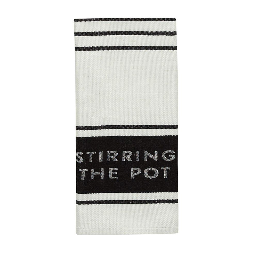 Kate Spade Diner Stripe Kitchen Towel, 17 x 28, Black | Amazon (US)