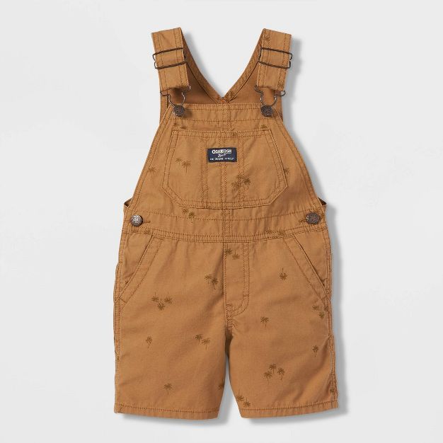OshKosh B'gosh Toddler Boys' Palm Print Shortalls - Brown | Target