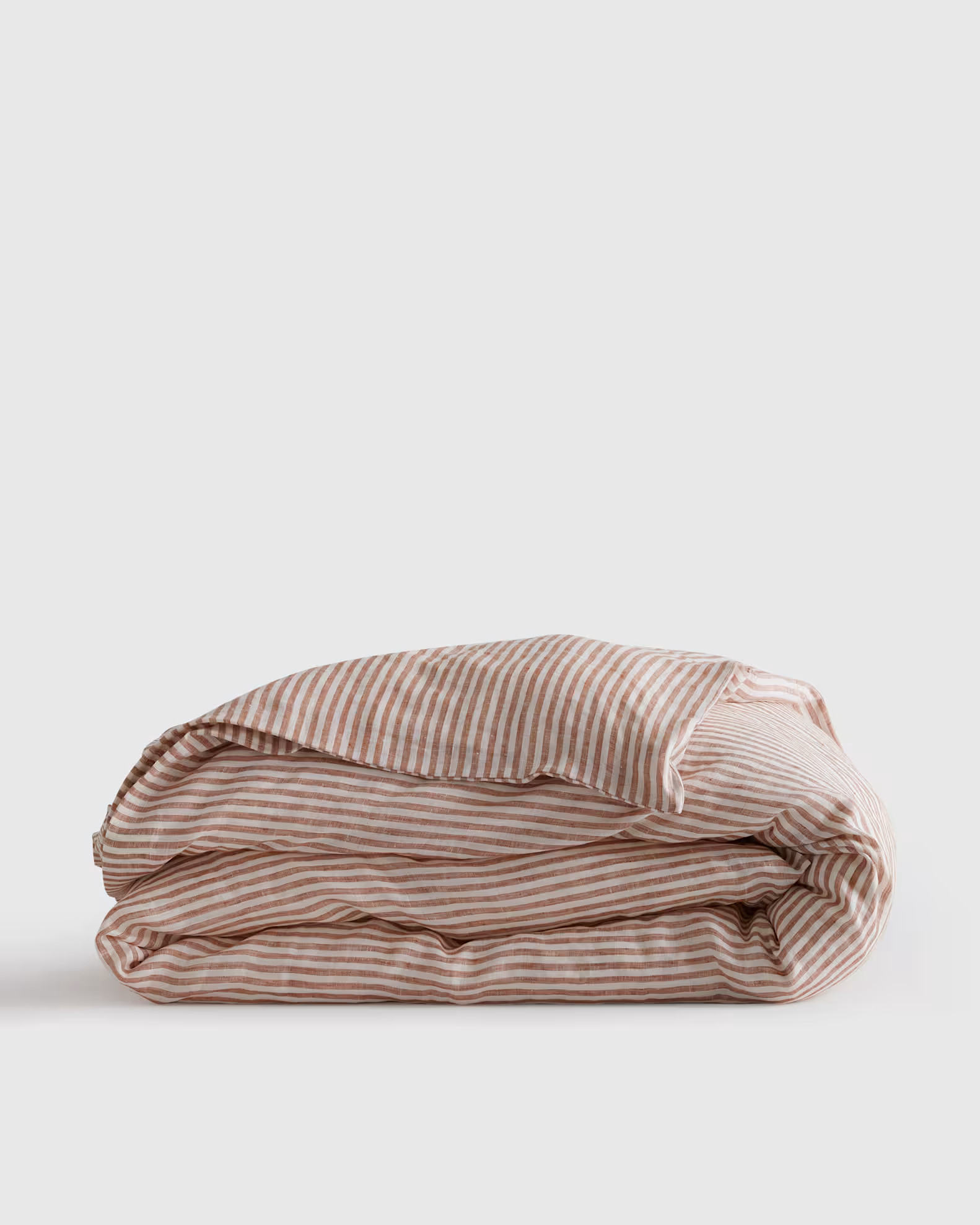 Linen Duvet Cover | Quince in Terracotta/White Stripe | Quince