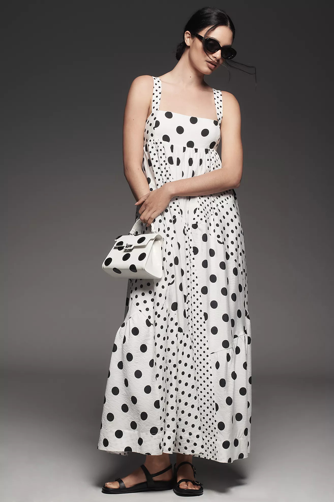 Maeve Sleeveless Square-Neck Babydoll Midi Dress | Anthropologie (US)