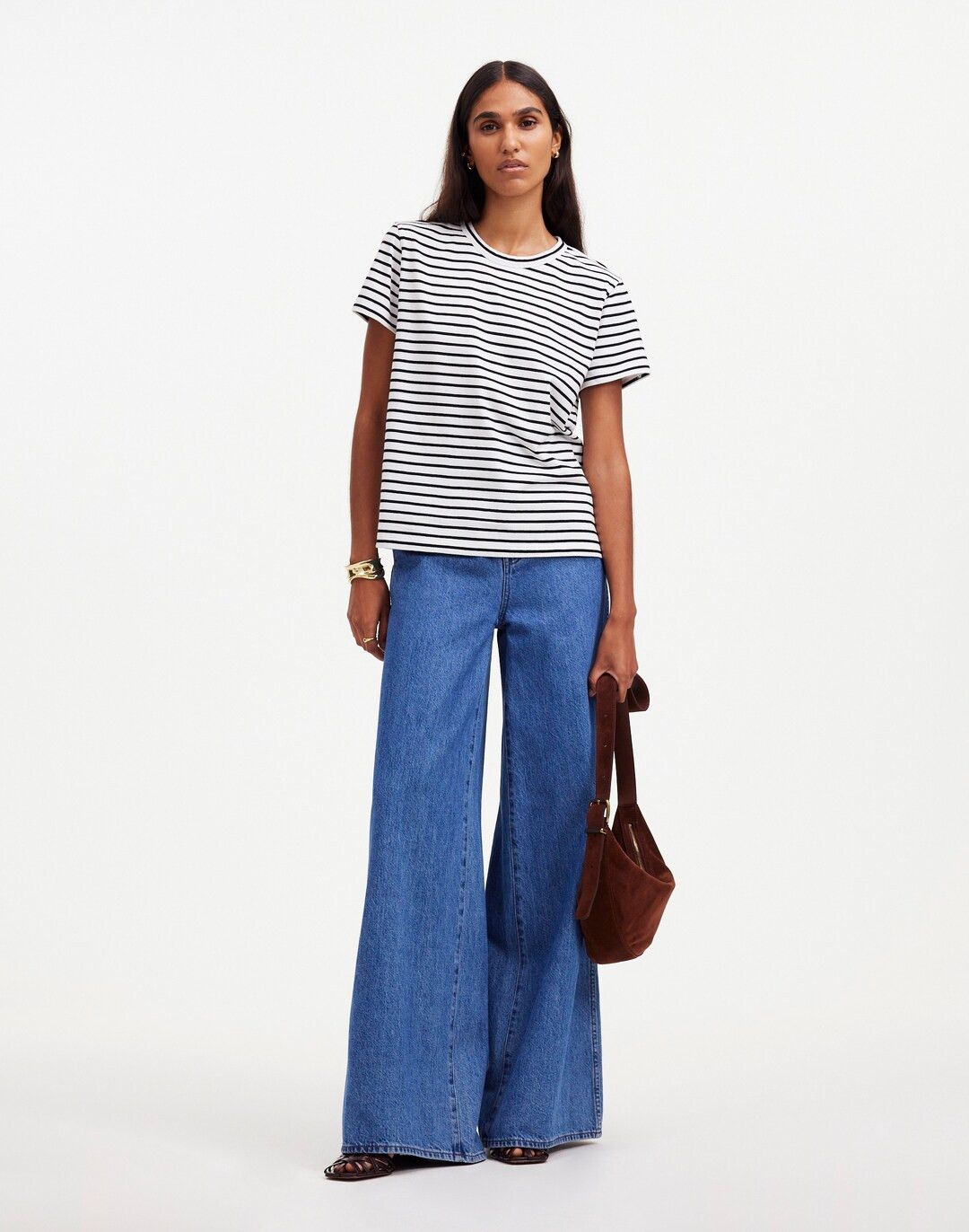 Cotton Perfect Crewneck Tee in Stripe | Madewell