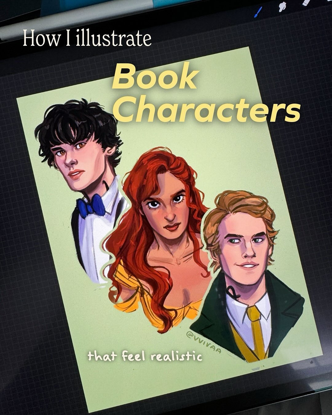 A super high level look into my process of drawing book characters 📖 ultimately it’s about knowing the character and story and making decisions about physical characteristics that you feel communicate those things. 

I go into more detail on my YT and Substack, and links to my favorite anatomy books are in my bio ✨
•
#bookishartist #bookstagram #bookart #arttutorial #characterillustration #adobeexpress