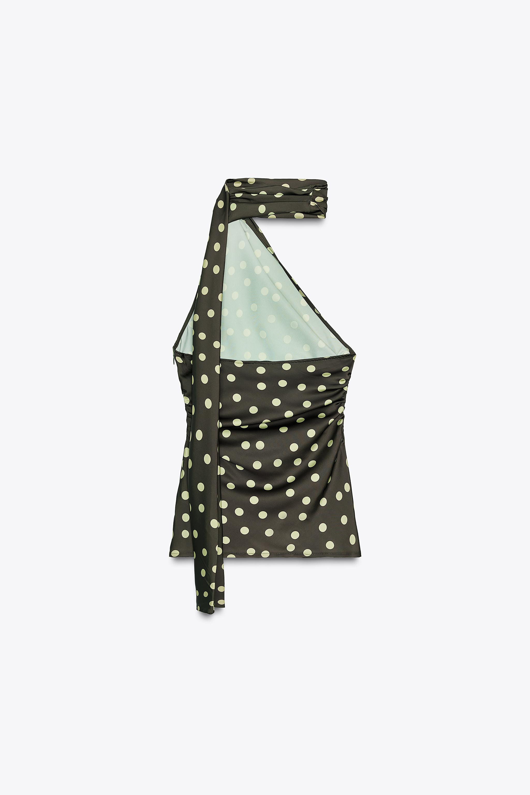 SATIN EFFECT HALTER SCARF TOP | Zara US