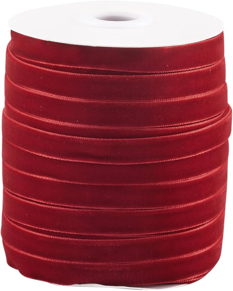 Pandahall 50 Yards Velvet Ribbon 3/8Inch Wide Single Face Velvet Ribbon Roll with Spool for Gift ... | Amazon (US)