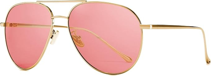 SUNGAIT Women's Lightweight Oversized Aviator Sunglasses - Mirrored Polarized Lens Classic Style | Amazon (US)