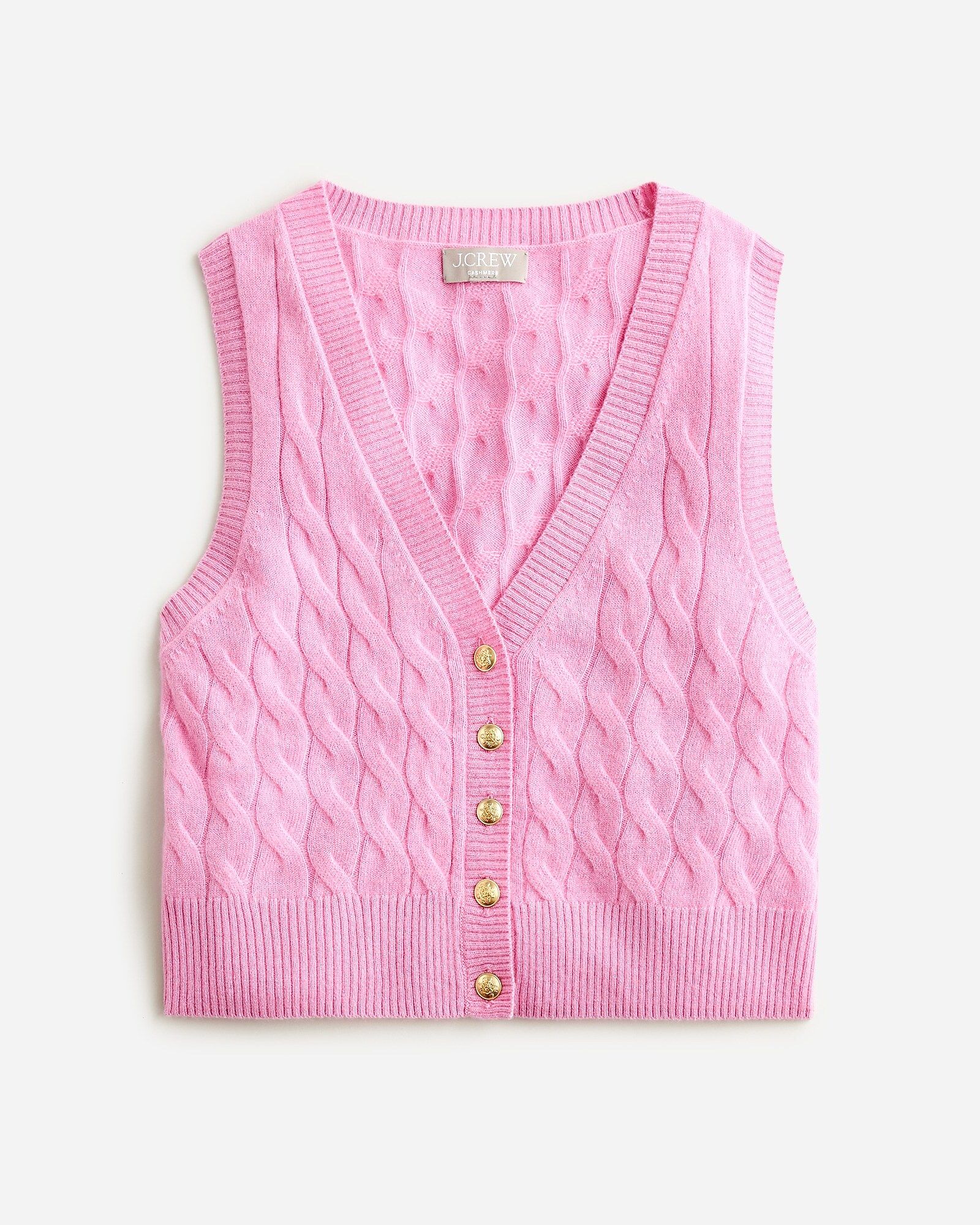 Cashmere shrunken cable-knit sweater-vest | J.Crew US