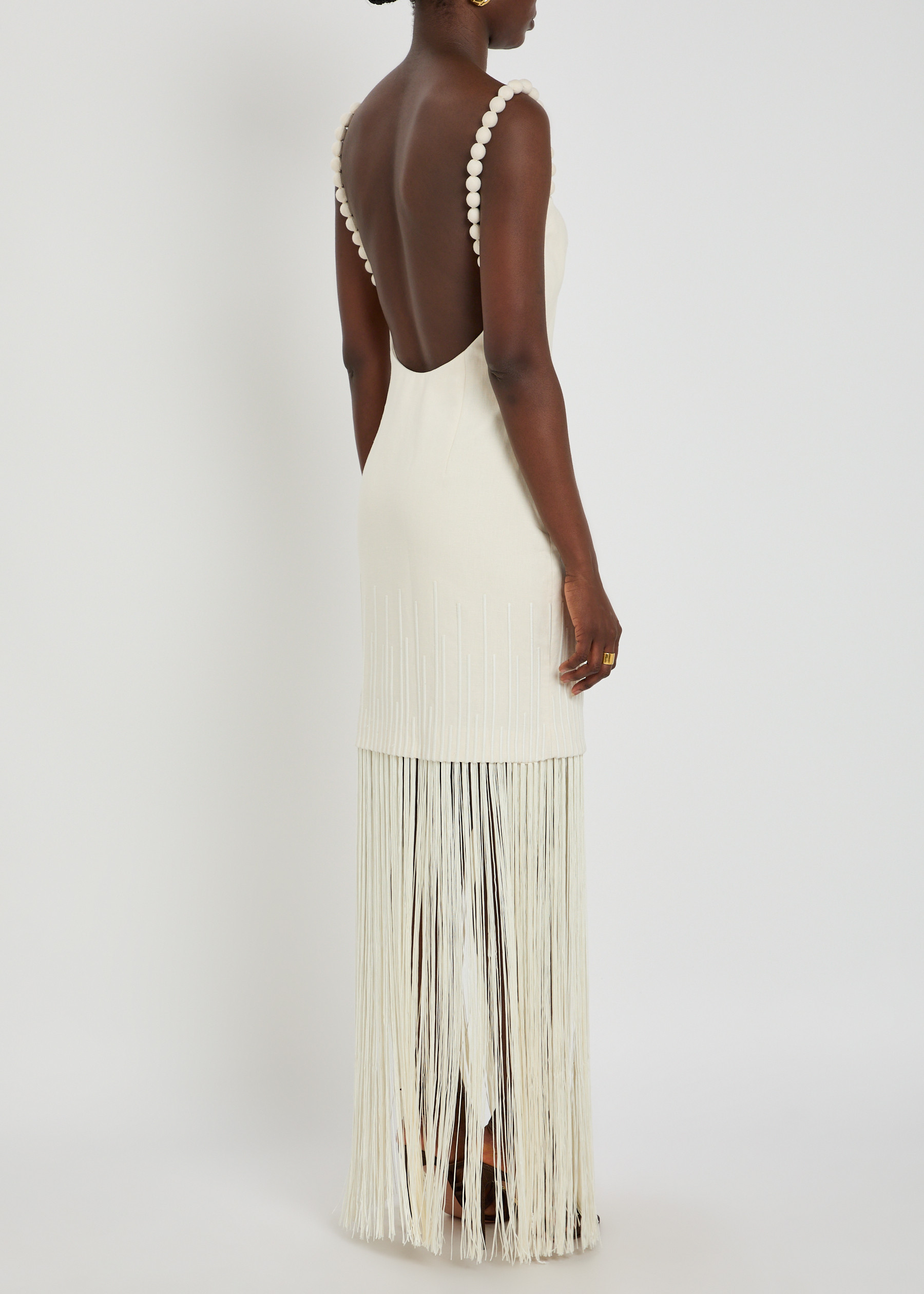 Mar Caribe fringed linen maxi dress | Harvey Nichols
