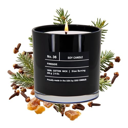 Lulu Candles | Fireside | Smells Like a Bonfire | Luxury Scented Soy Jar Candle | Hand Poured in The USA | Highly Scented Long Lasting (9 Oz.) | Amazon (US)