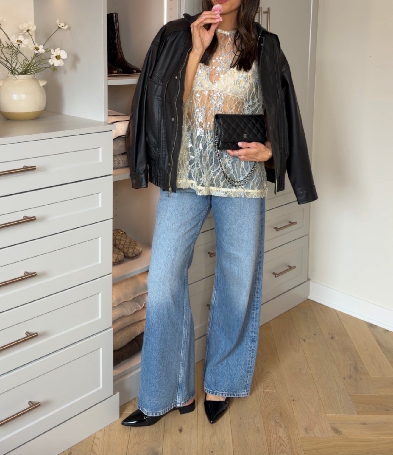 Another way to style this sequin top 🤩 
Top: tts (S)
Jeans: tts (26) 
Flats: tts 

#LTKSeasonal #LTKSaleAlert #LTKootd