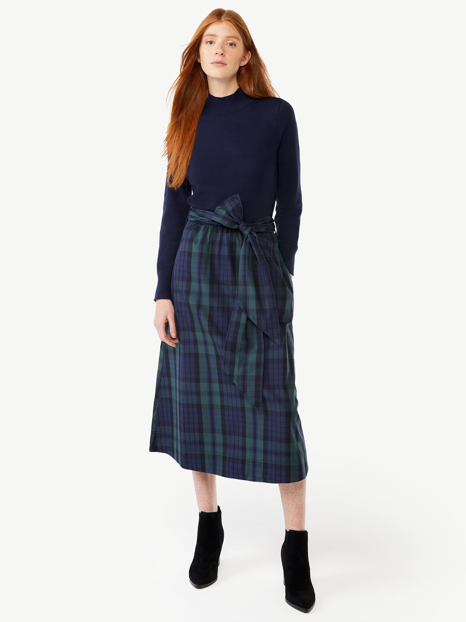 Free Assembly Women's Turtleneck Mixy Dress | Walmart Fashion | Christmas Dress Under $30 | Walmart (US)