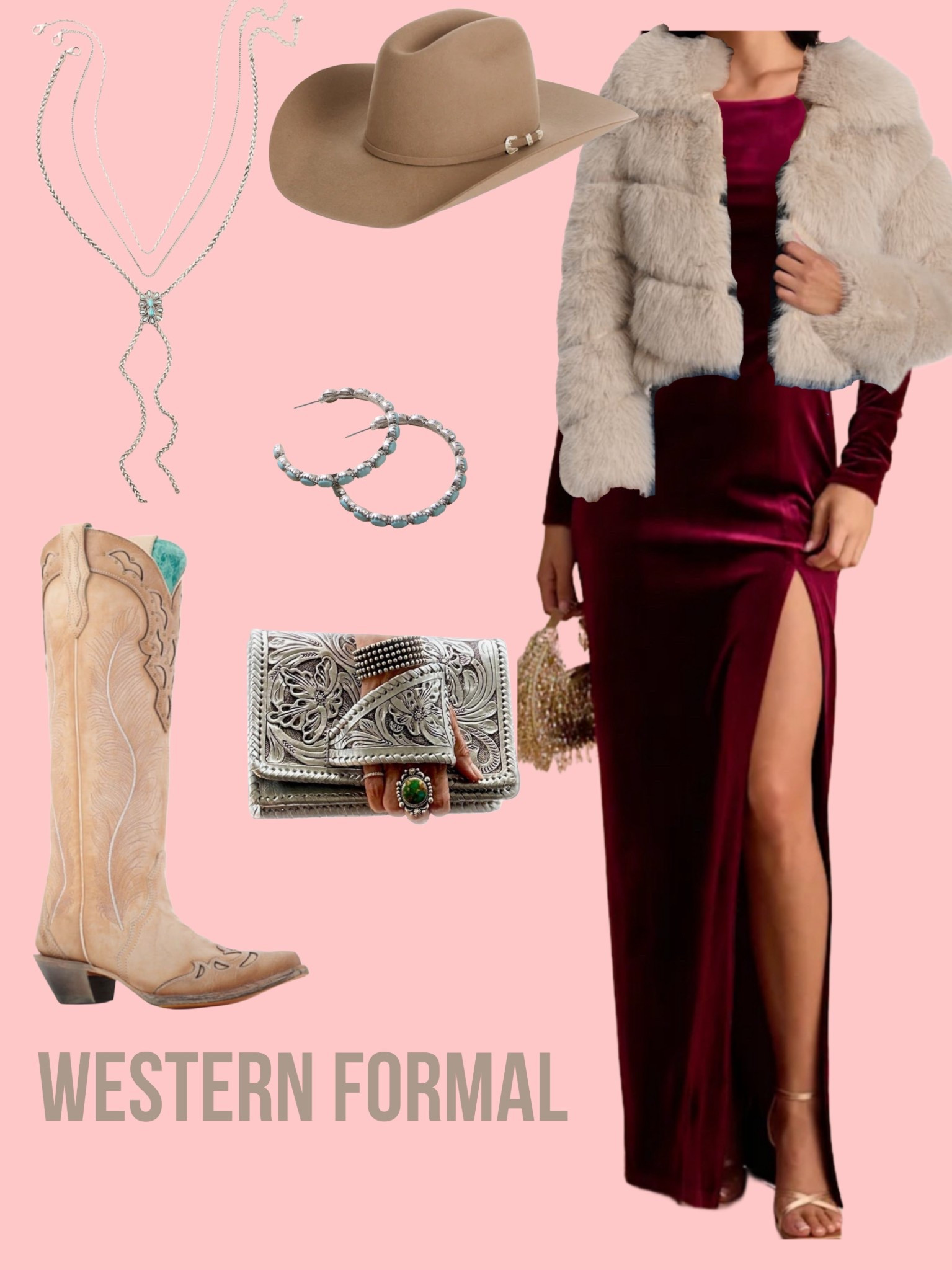 Western formal outfit! Velvet maxi dress paired with fur coat and cowgirl boots!

#LTKCyberWeek #LTKootd #LTKHoliday