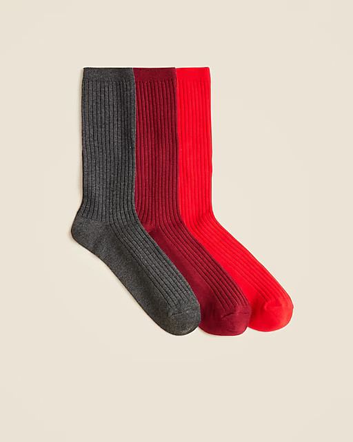 Cozy ribbed trouser socks three-pack | J. Crew US