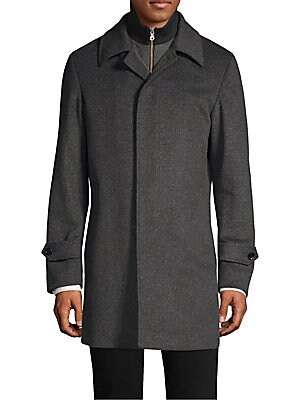 Sanyo Men's Merlet Wool Peacoat - Grey - Size Medium | Saks Fifth Avenue