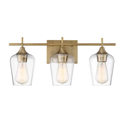 Hickerson 3-Light Dimmable Vanity Light Mercury Row Finish: Warm Brass | Wayfair North America