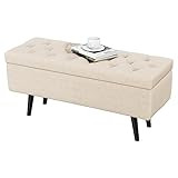 YITAHOME Storage Ottoman Bench, 44 inches Storage Bench for Bedroom end of Bed, Living Room, Entryway (Beige) | Amazon (US)